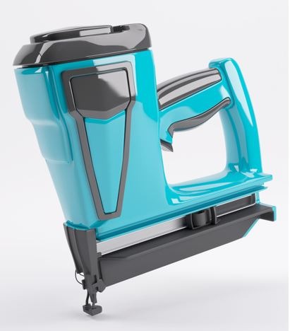 A blue nail gun