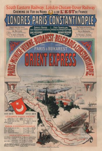 An old poster advertising the Orient Express