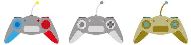 remote controllers in different colors
