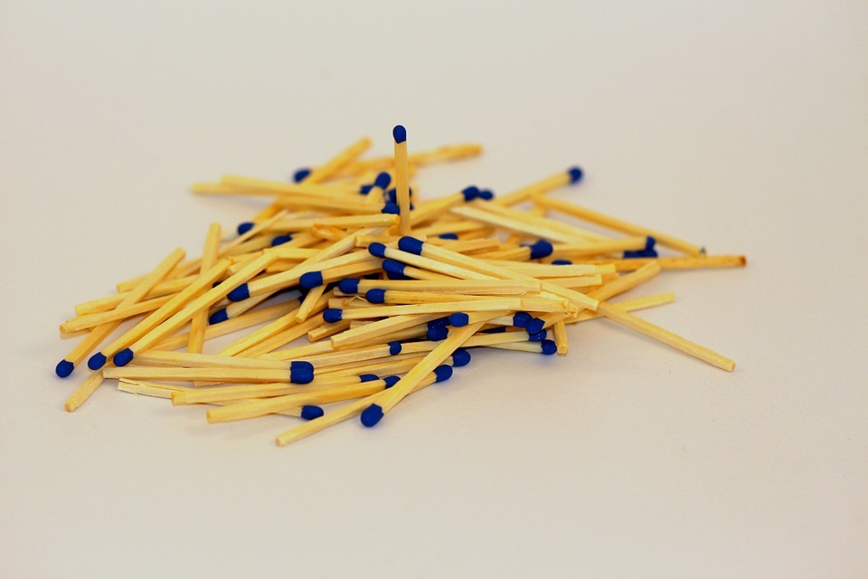 a pile of matchsticks