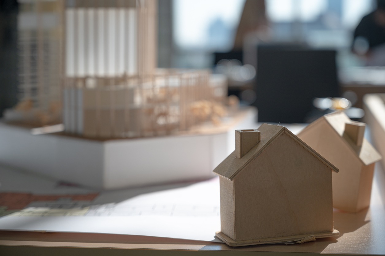 miniature wooden house