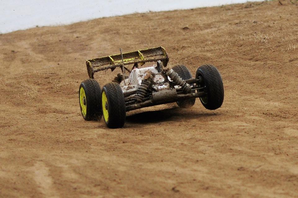 off-road racing with an RC buggy