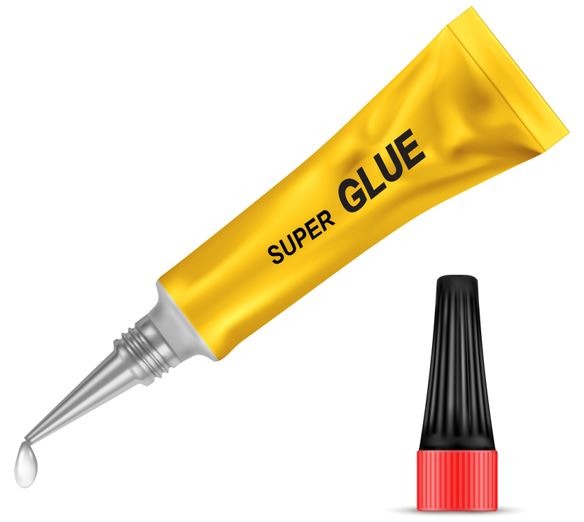 a small white tube of super glue