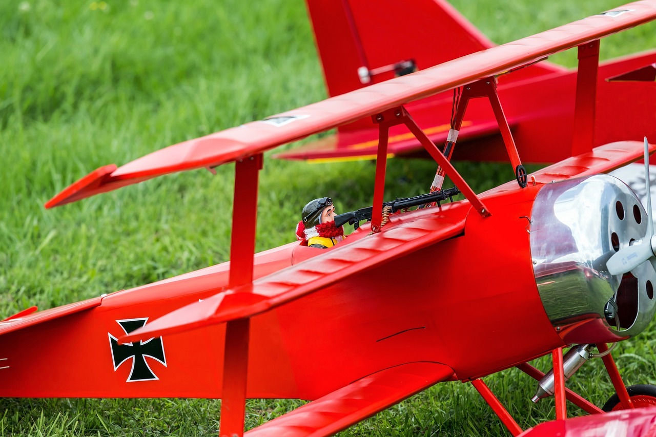 scale plane with toy pilot