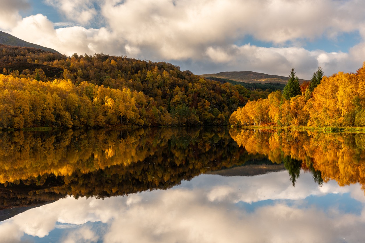 Scottish Loch and Scottish Highlands In Autumn and Fall