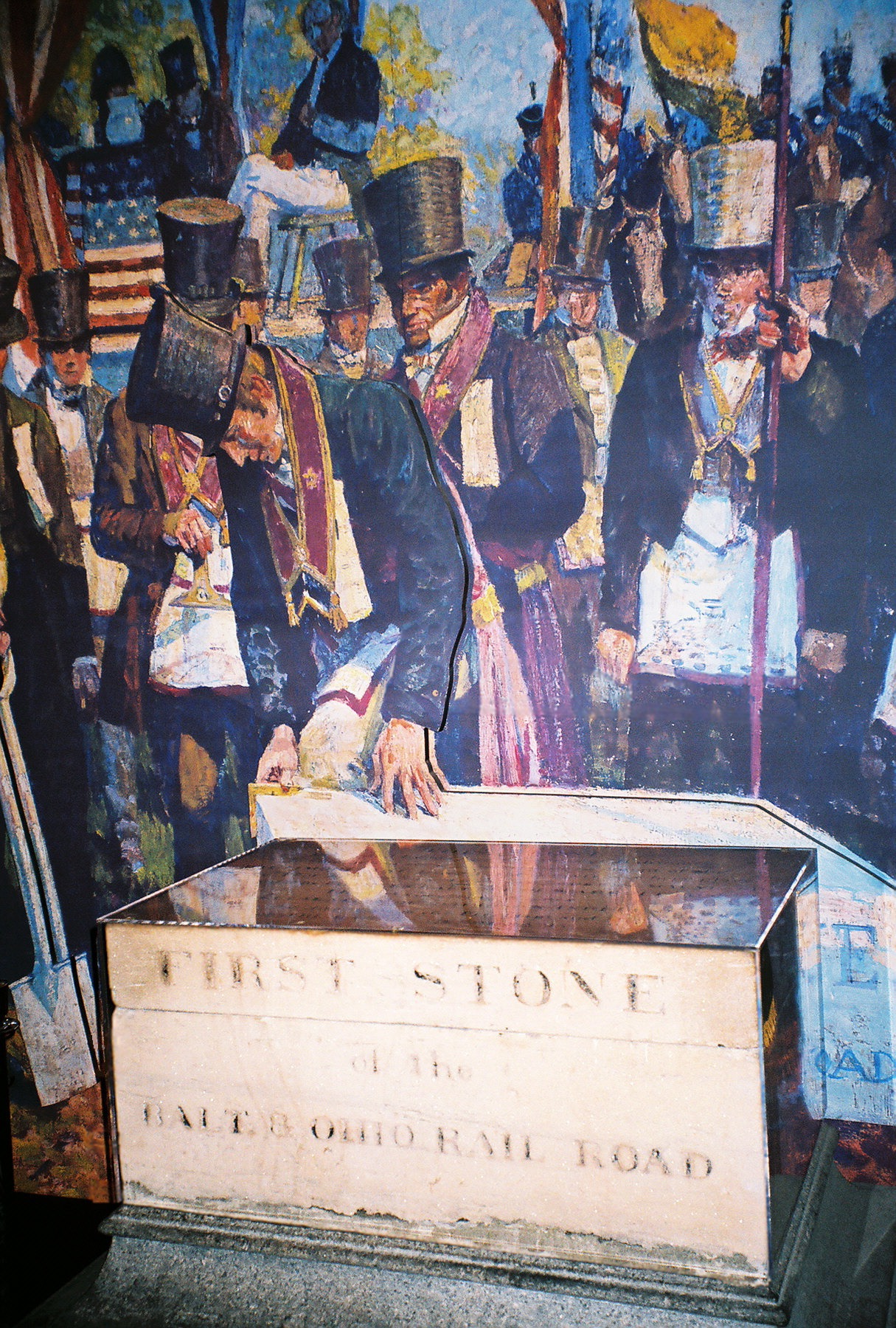 Cornerstone of the B&O, laid July 4, 1828, by Charles Carroll of Carrollton