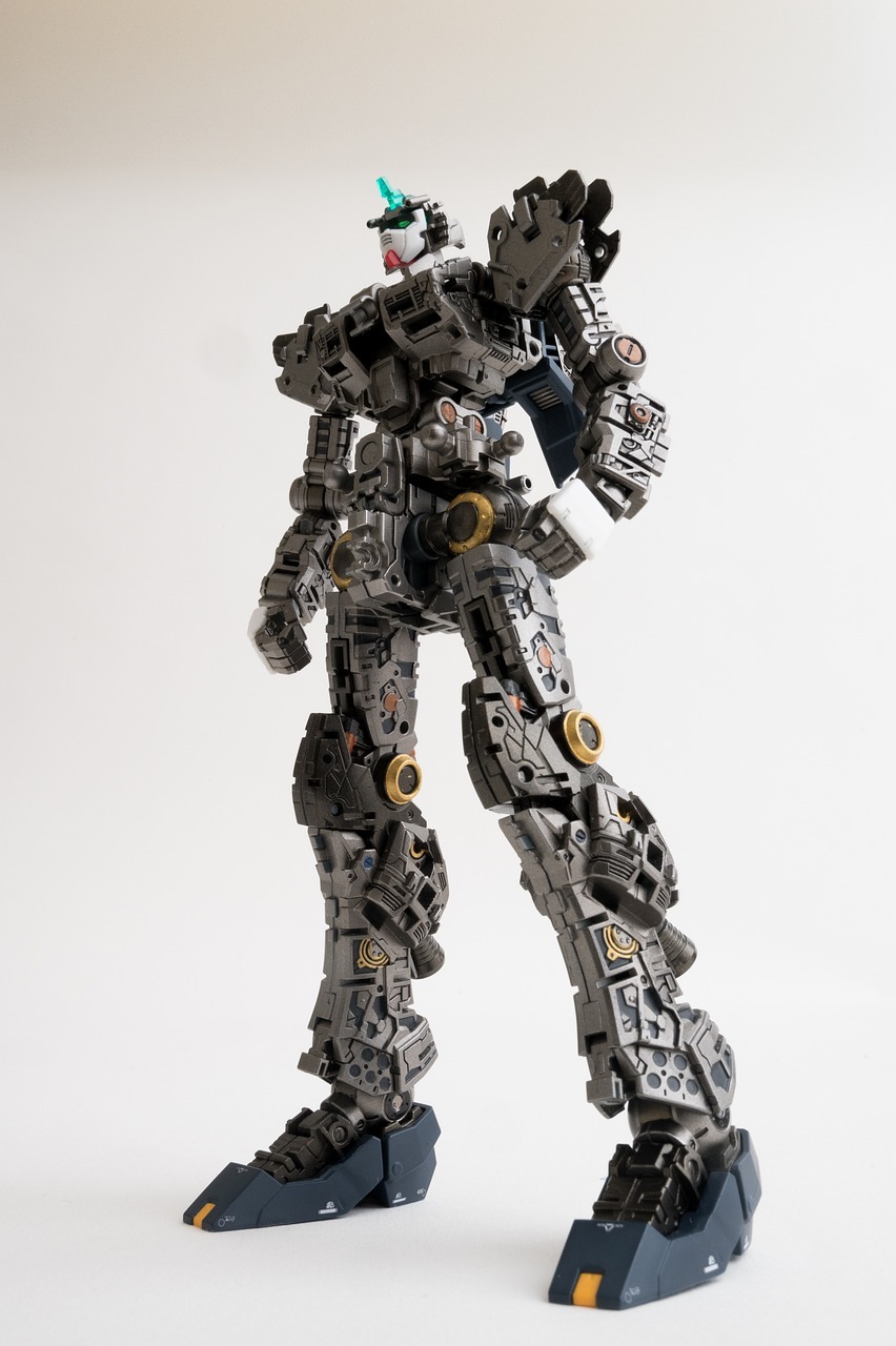 robot, standing, bandai