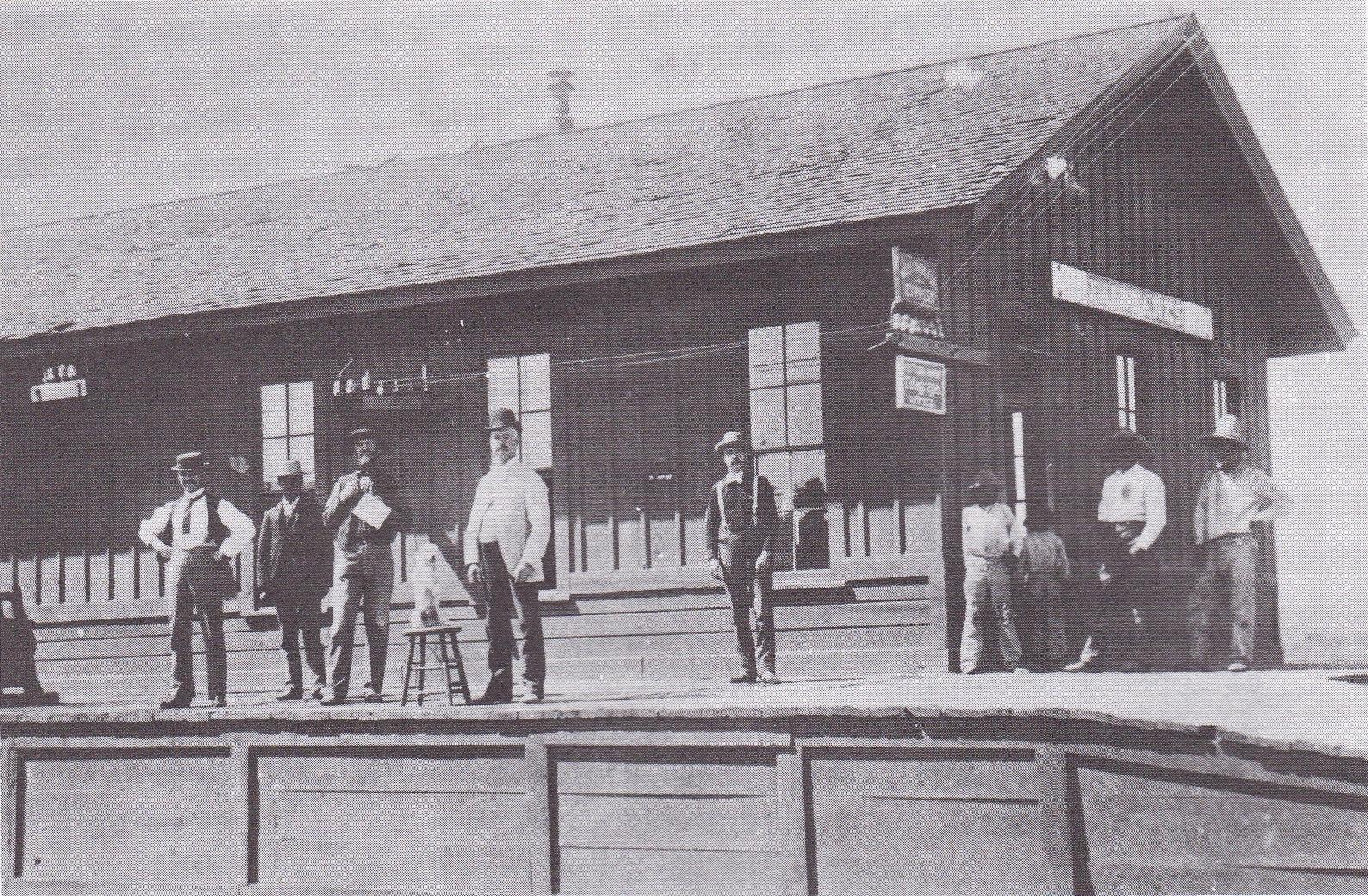 Early photo of the railroad depot at Fairbank, Arizona. Circa 1900.