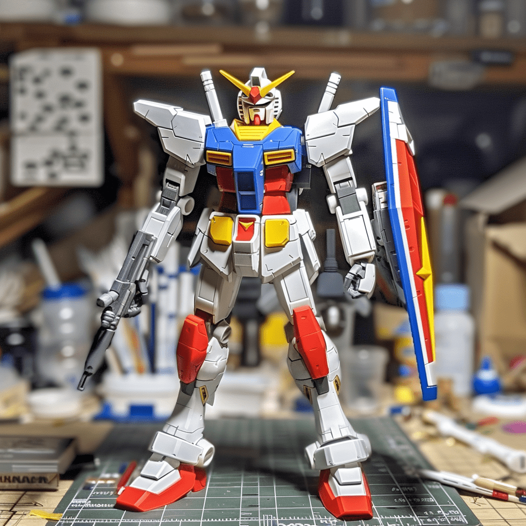 Gundam model finished construction