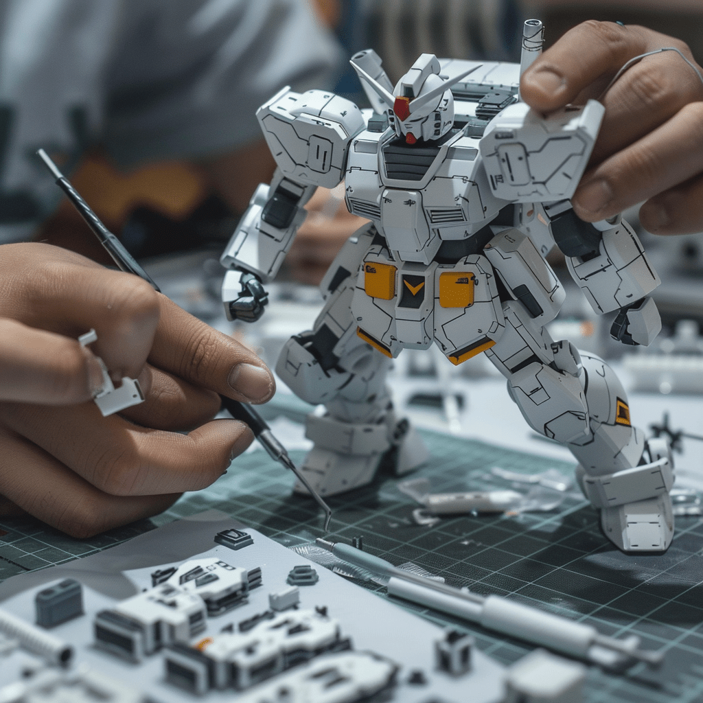 Gundam model under construction