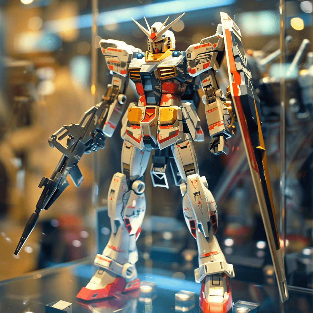 gunpla model on display