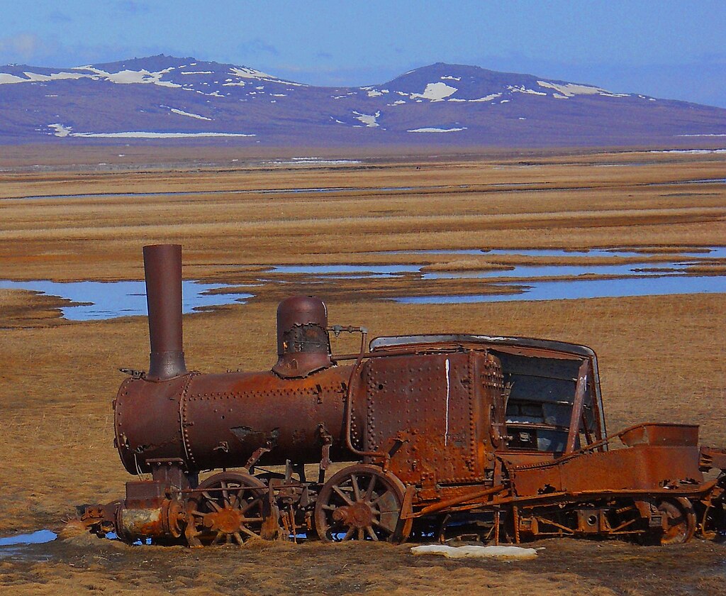 Former New York City transit locomotive, abandoned in Alaska