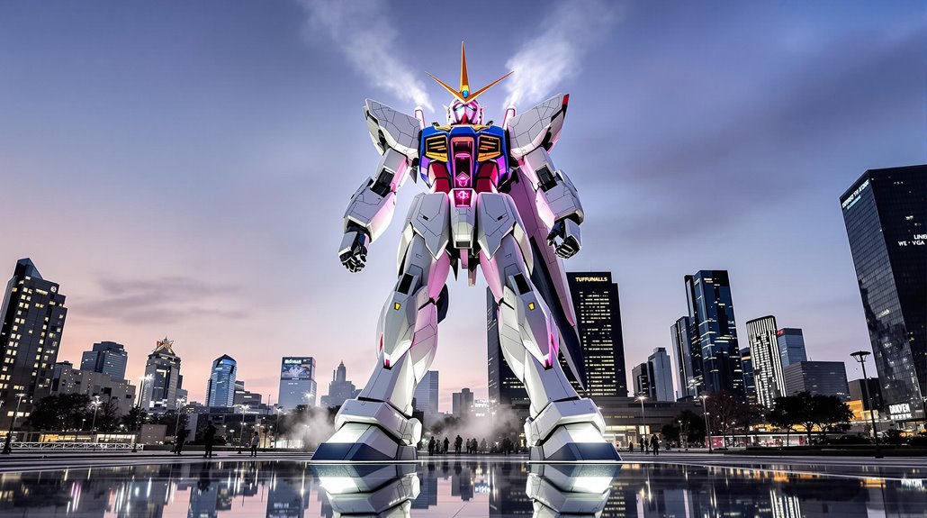gigantic mechanical unicorn sculpture
