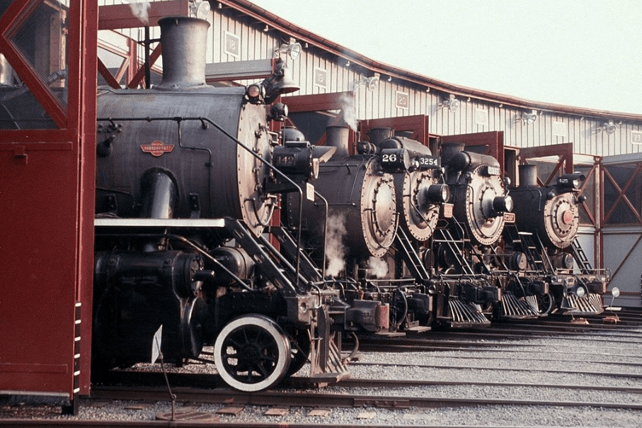 'Five in the Roundhouse' a National Park Service photo from the Steamtown National Historic Site website