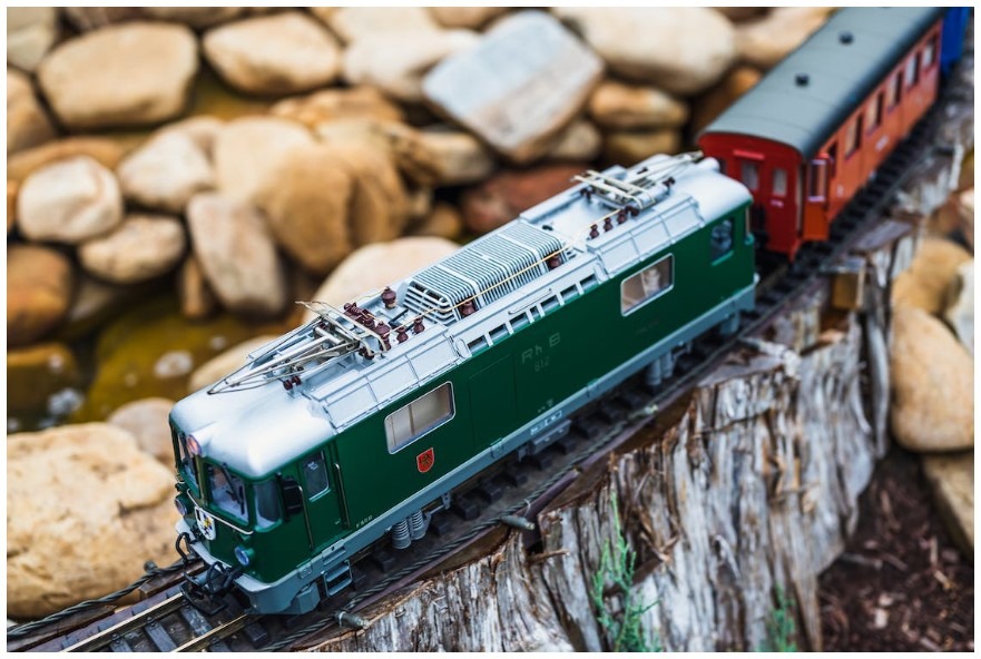 Orbrium Toys 52 Pcs Wooden Train Set